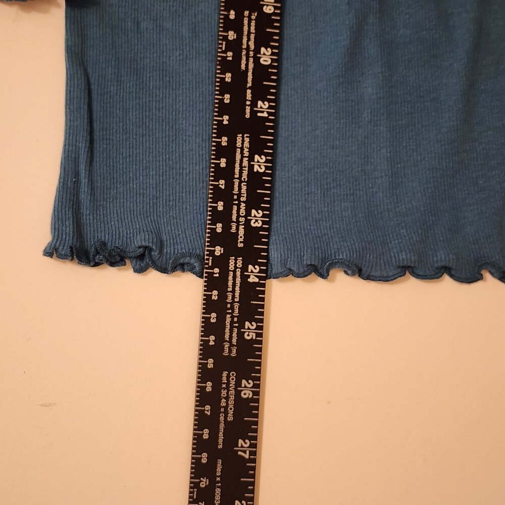 Multiplesoft Teal Button Down Tunic Henley - S NWT - image 5